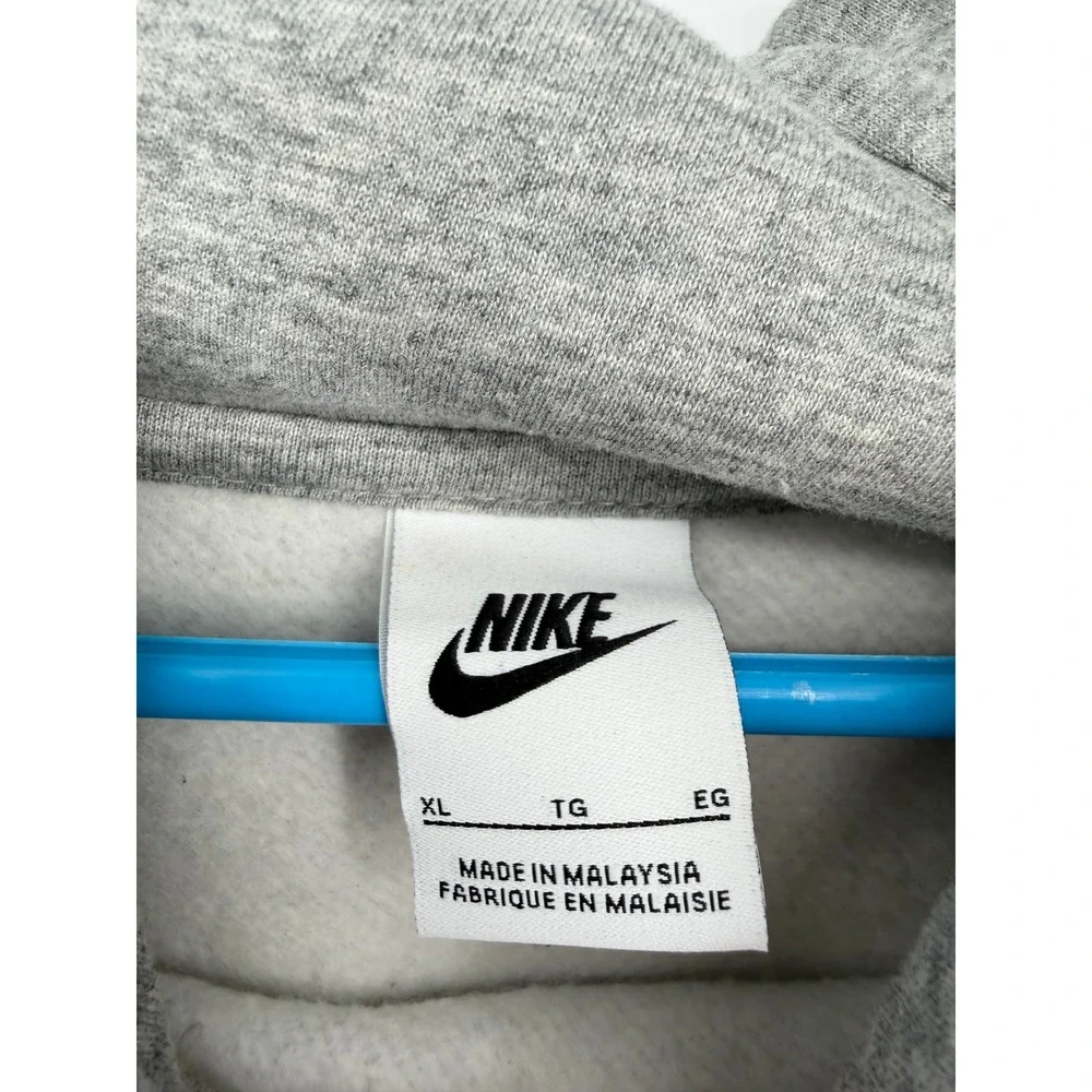 Nike Women Oversized Fleece Hoodie Dark Grey Heather Center Swoosh DQ5858-063 XL
